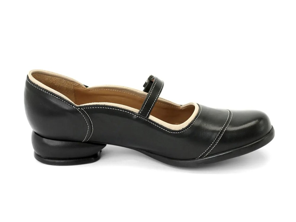 John Fluevog Sandra - Black | Rounded-Toe Mary Jane Shoes