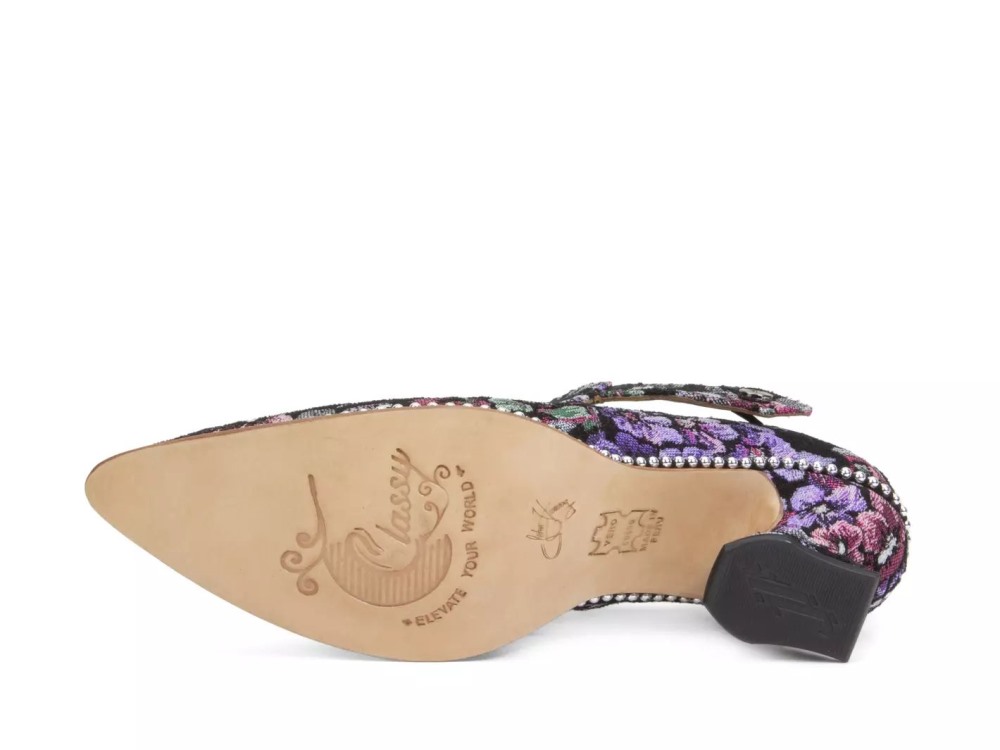 John Fluevog Lili - Tapestry | Elegant Slip-On Heels