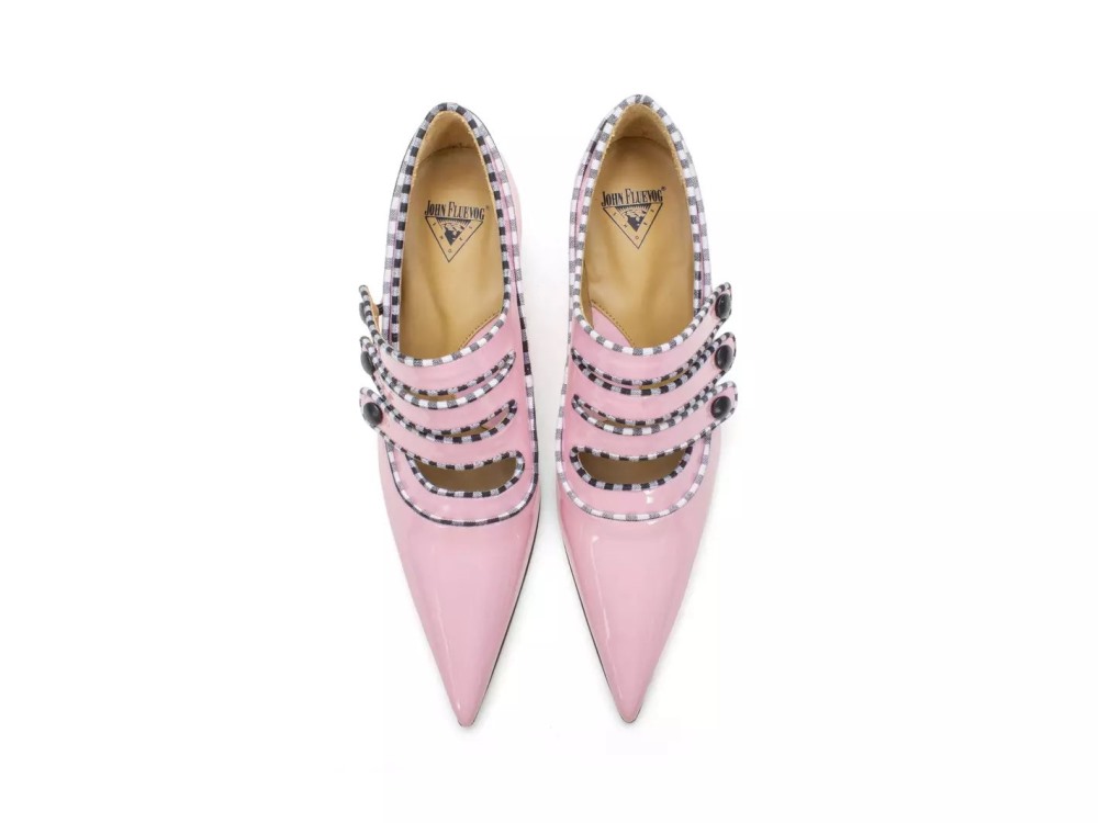 John Fluevog Sheila - Pink | Triple-Strap Pumps