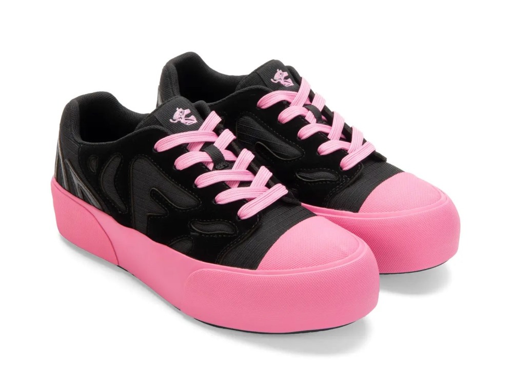 John Fluevog Agave - Black/Pink | Lace-Up Shoes with Mesh