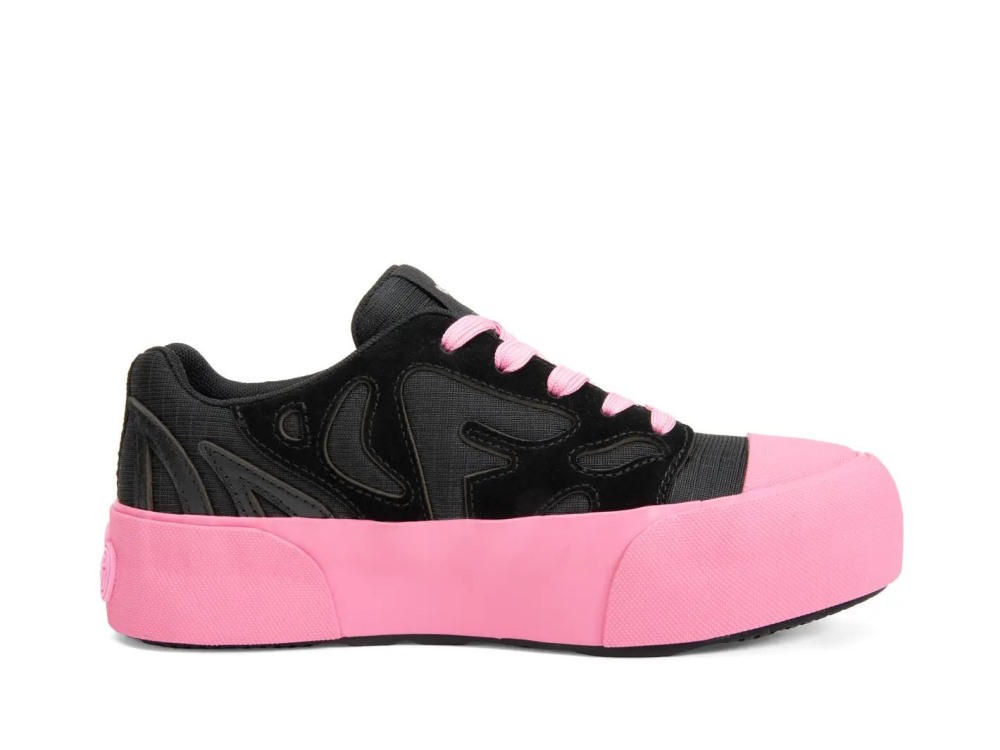John Fluevog Agave - Black/Pink | Lace-Up Shoes with Mesh