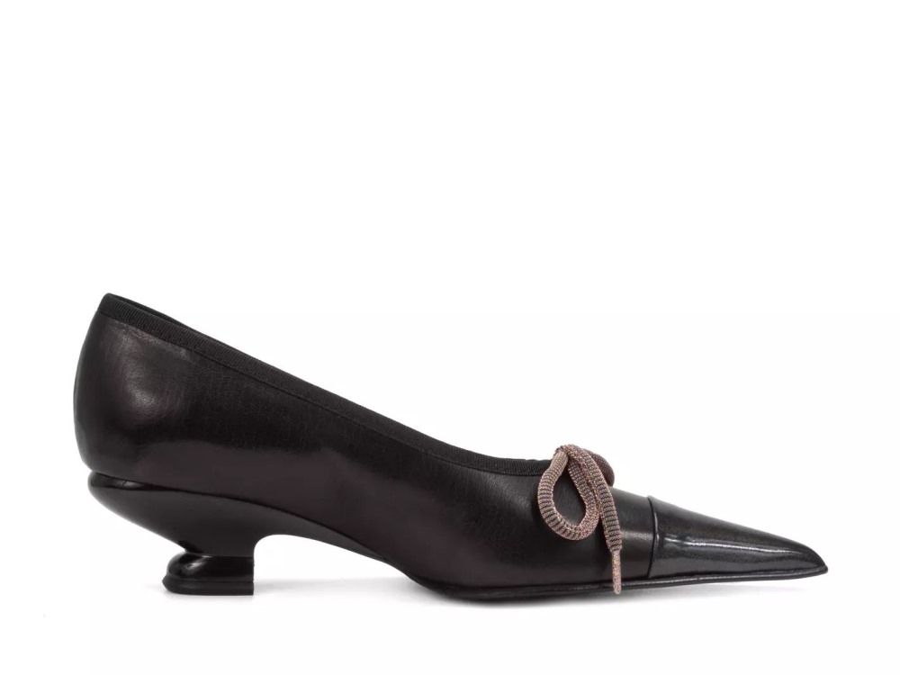 John Fluevog Anita - Black | Pointed Pumps with a Bow