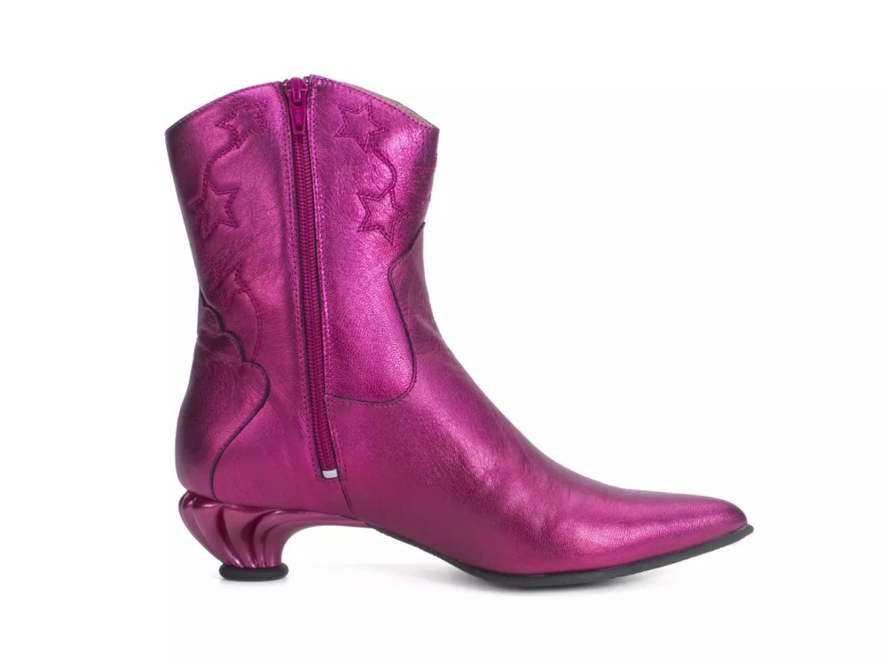 John Fluevog Noctiluca - Pink | Zip-Up Western Boots