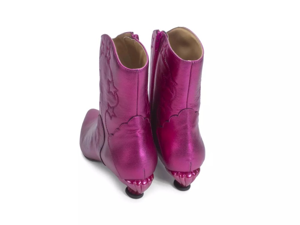 John Fluevog Noctiluca - Pink | Zip-Up Western Boots