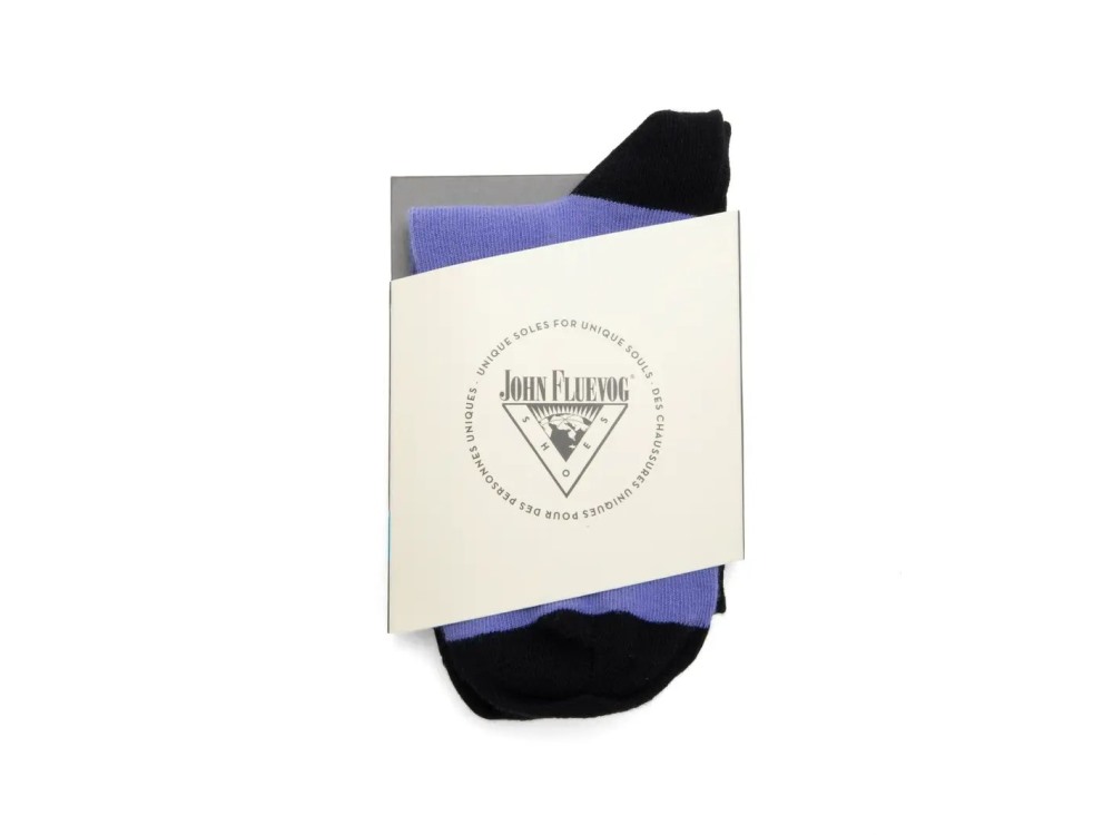John Fluevog BonBon - Purple/Black | Scallop Cuff Socks