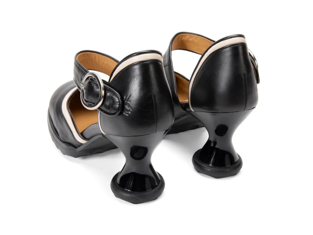 John Fluevog Elif - Black/Cream | Mary Jane Heels