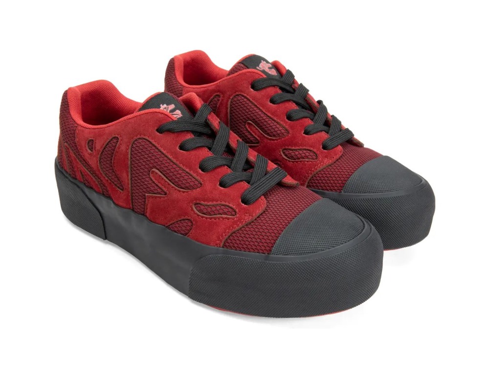 John Fluevog Agave - Burgundy | Lace-Up Shoes with Mesh