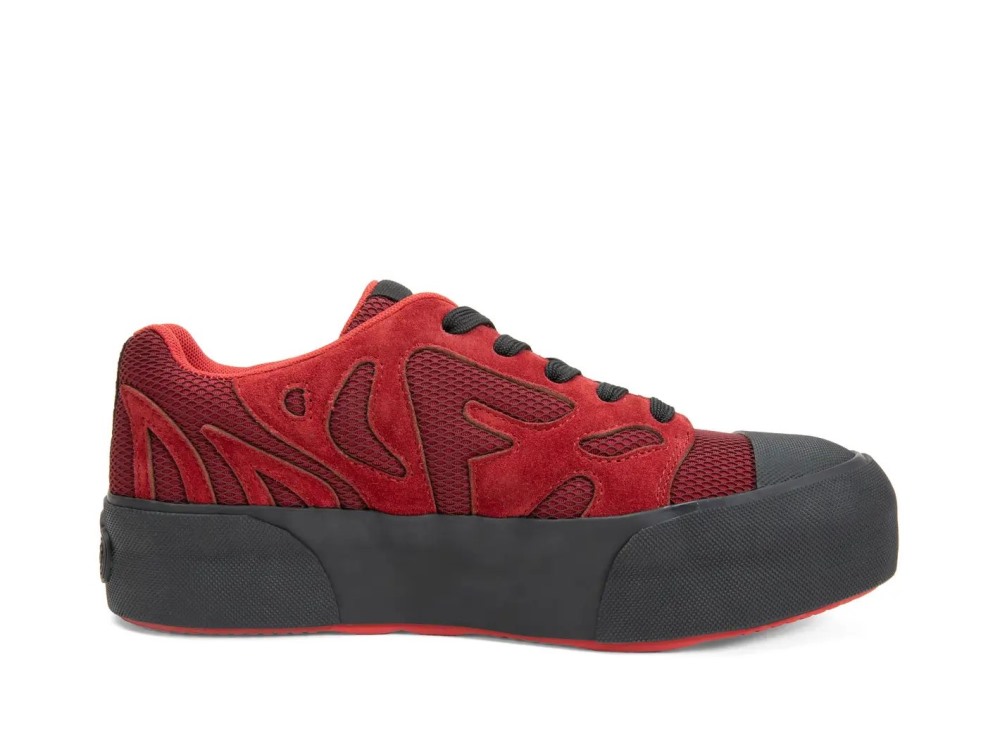 John Fluevog Agave - Burgundy | Lace-Up Shoes with Mesh