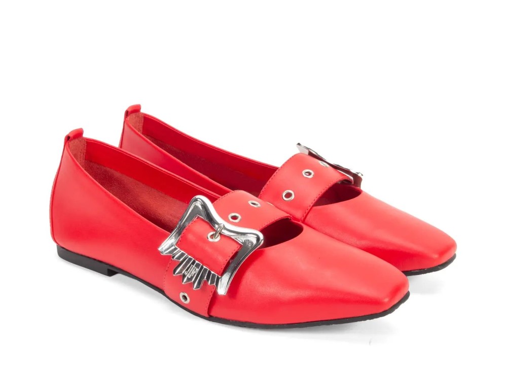 John Fluevog Misty - Red | Slip-On Mary Jane Flats