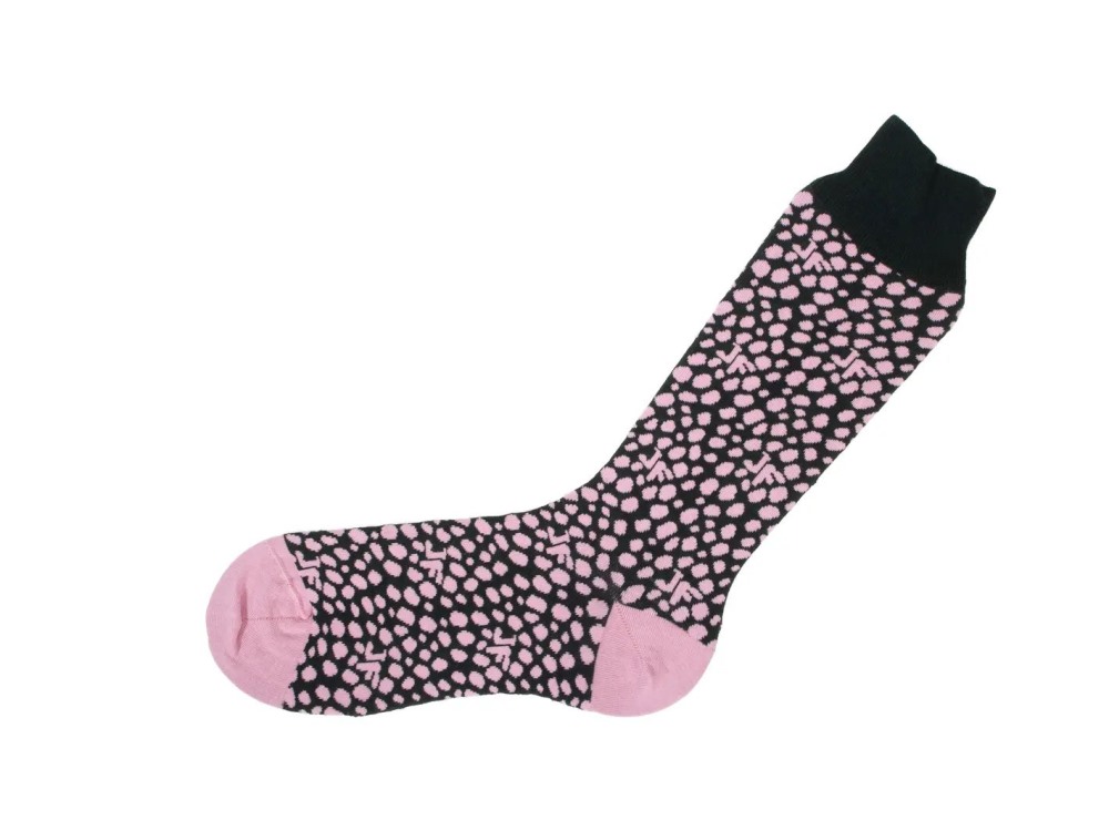 John Fluevog Coby - Green/Pink | Socks with Dotted Design