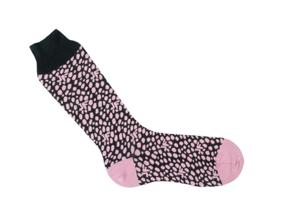 John Fluevog Coby - Green/Pink | Socks with Dotted Design