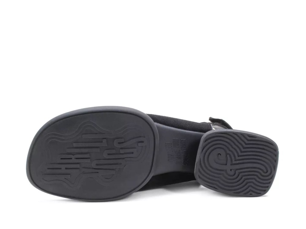 John Fluevog Neve - Black | Velcro Leather Sandals