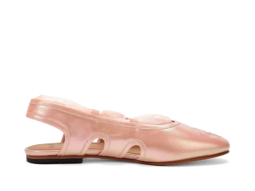 John Fluevog Sissone - Pink | Lace-Up Ballet Sandal Flats