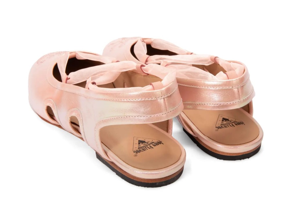 John Fluevog Sissone - Pink | Lace-Up Ballet Sandal Flats