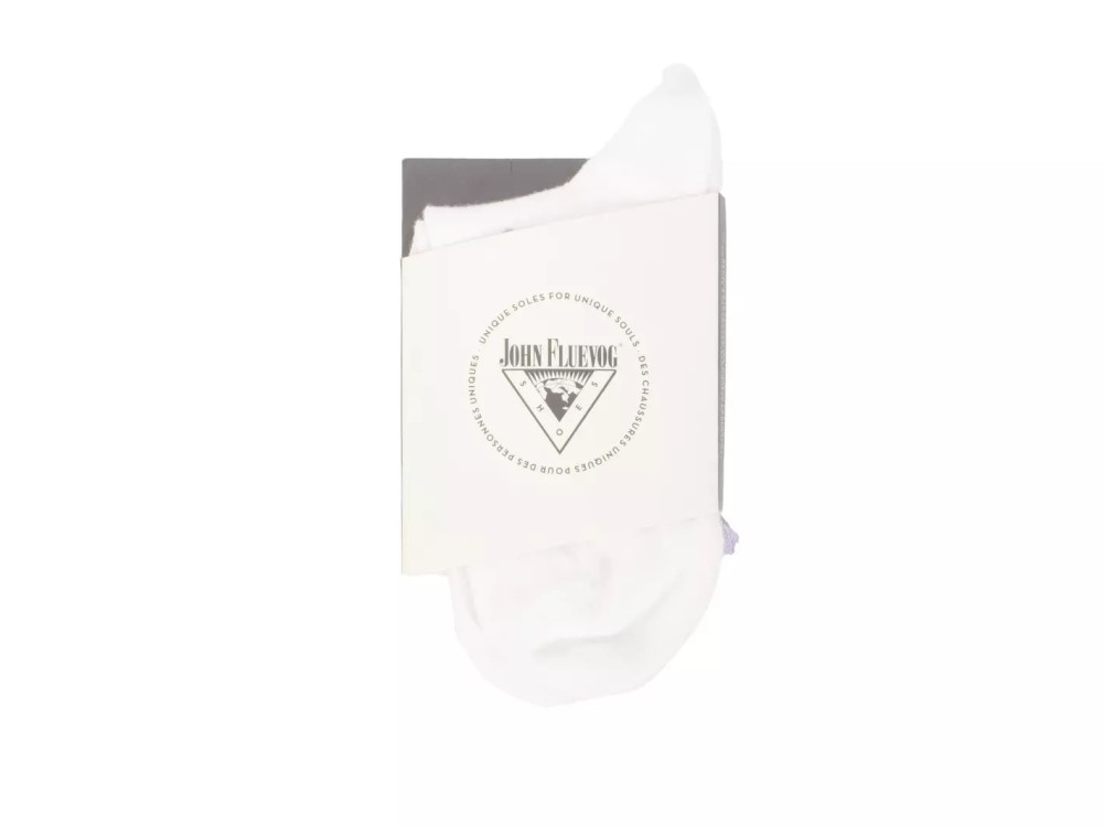 John Fluevog Fiona Vog Socks - Off White | Lace cuff sock