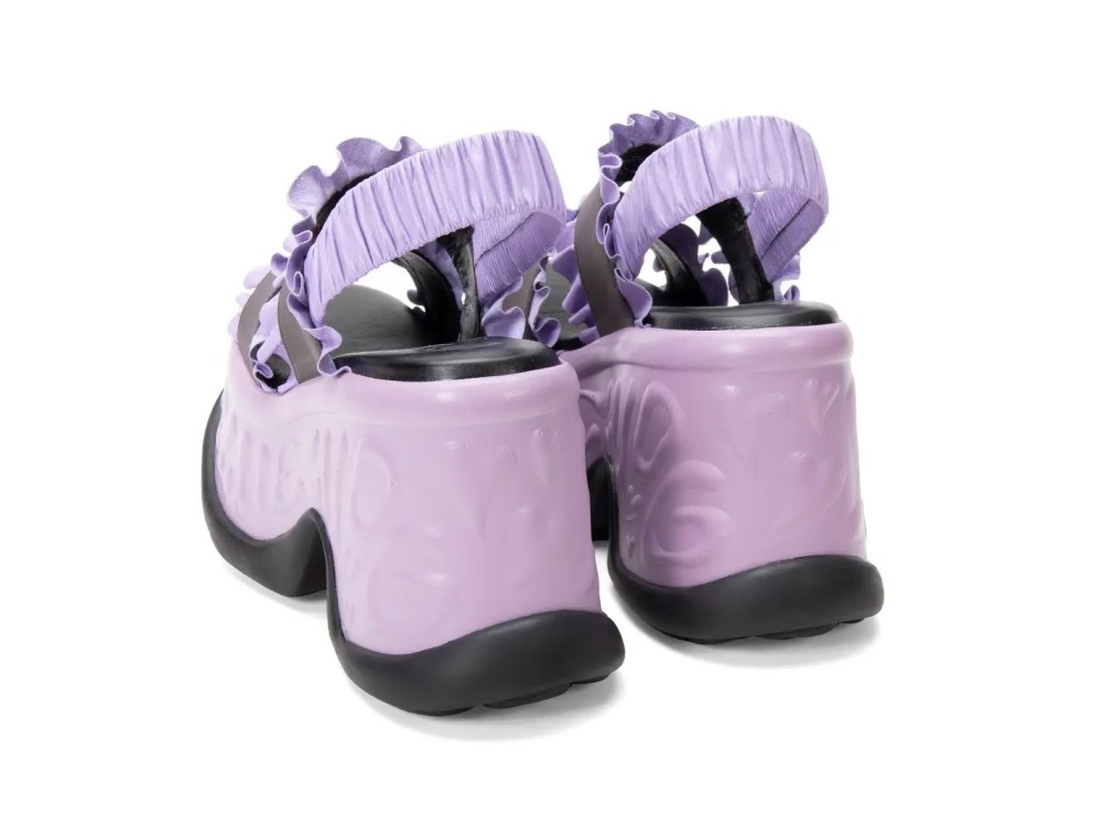 John Fluevog Harriet - Purple Reflective | Platform Slingback Sandals