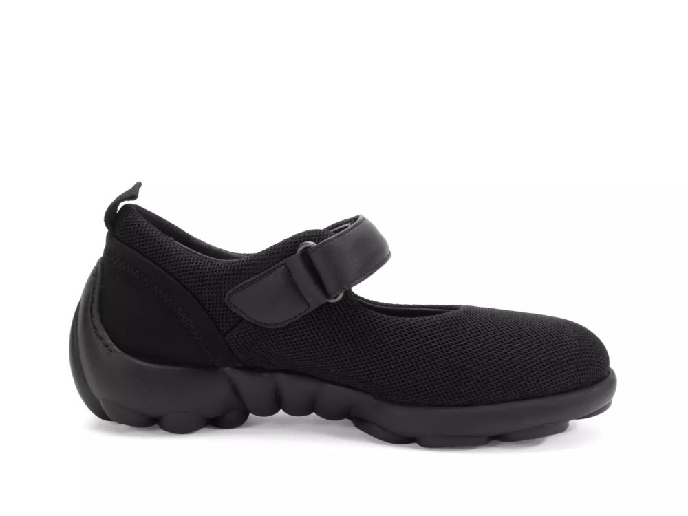 John Fluevog Pilot - Black Vegan | Vegan Mary Janes with Mesh and Velcro