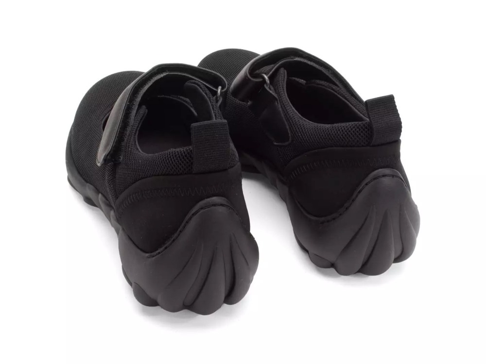 John Fluevog Pilot - Black Vegan | Vegan Mary Janes with Mesh and Velcro