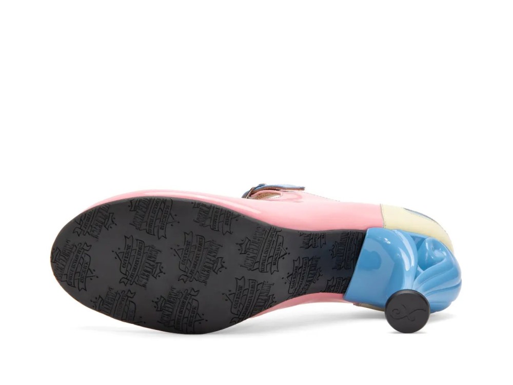 John Fluevog Intergalactic - Peach/Yellow/Blue | Skinny-Strap Mary Jane Heels