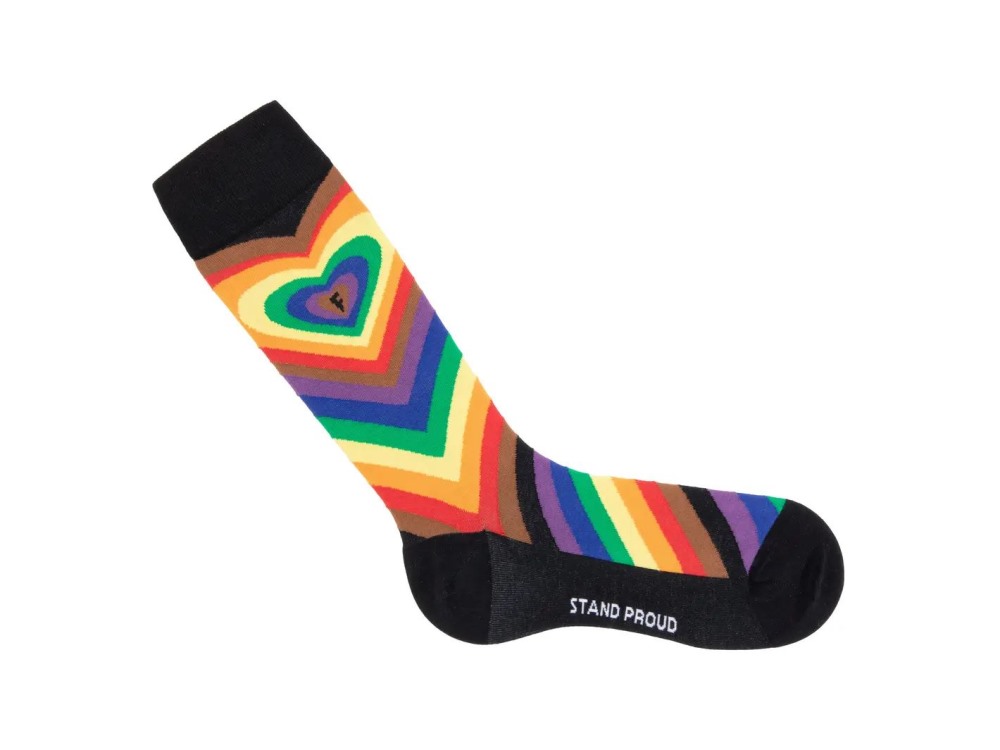John Fluevog Baobao Vog Socks - Black/Multi | Radiating Heart Socks