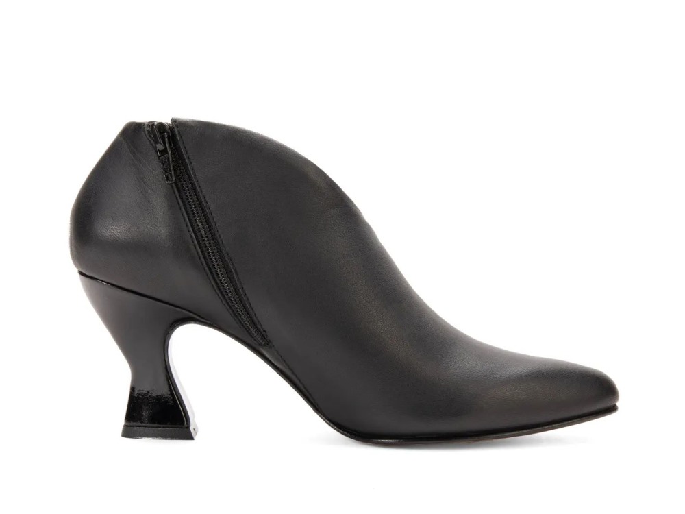 John Fluevog Edie - Black | Sexy Asymmetrical Leather Pumps