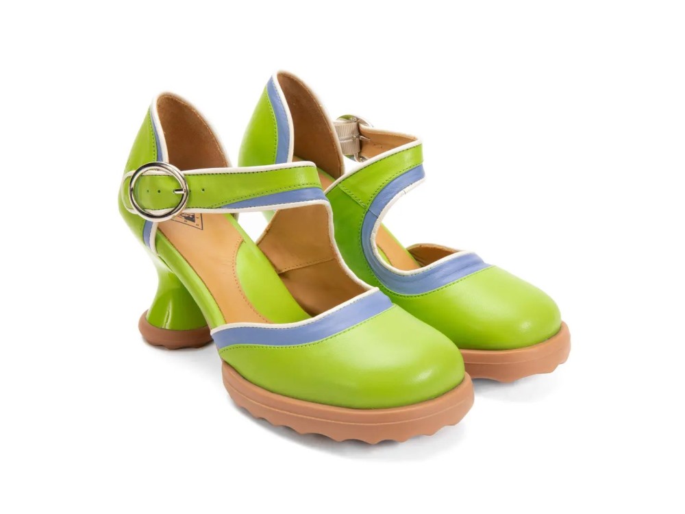 John Fluevog Elif - Green/Blue | Mary Jane Heels
