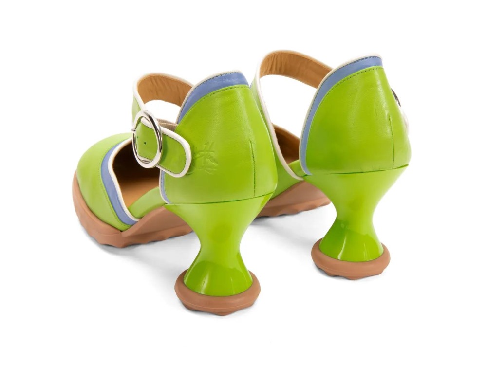 John Fluevog Elif - Green/Blue | Mary Jane Heels
