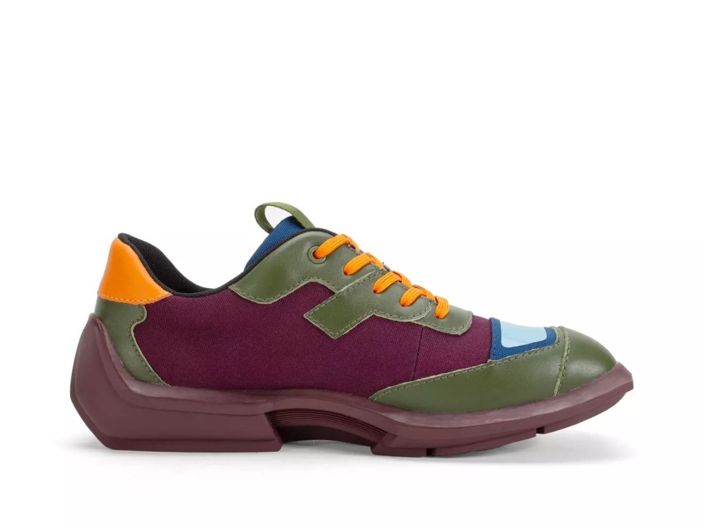 John Fluevog Ethan - Green/Purple/Orange | Mesh-Lined Lace-Up Shoes