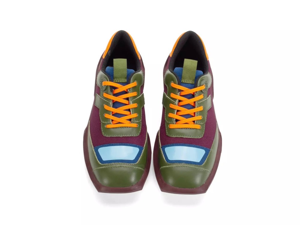 John Fluevog Ethan - Green/Purple/Orange | Mesh-Lined Lace-Up Shoes