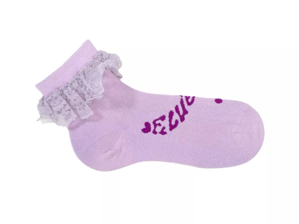 John Fluevog Fiona Vog Socks - Lavender | Lace cuff sock