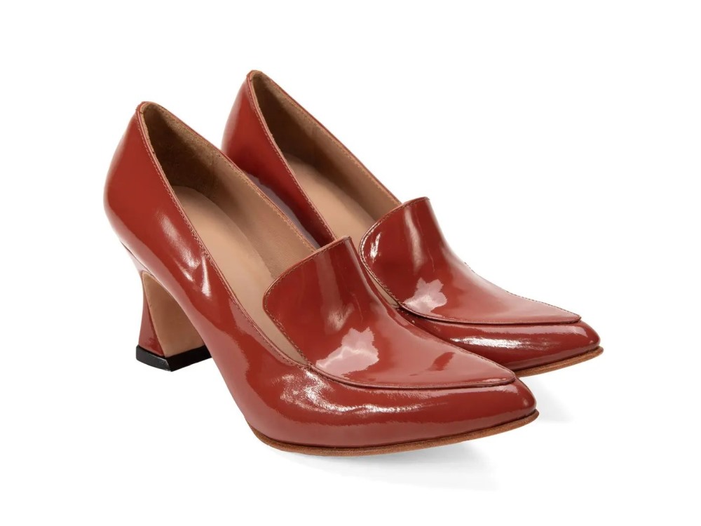 John Fluevog Davis - Reddish Brown | Classy Loafer Heels