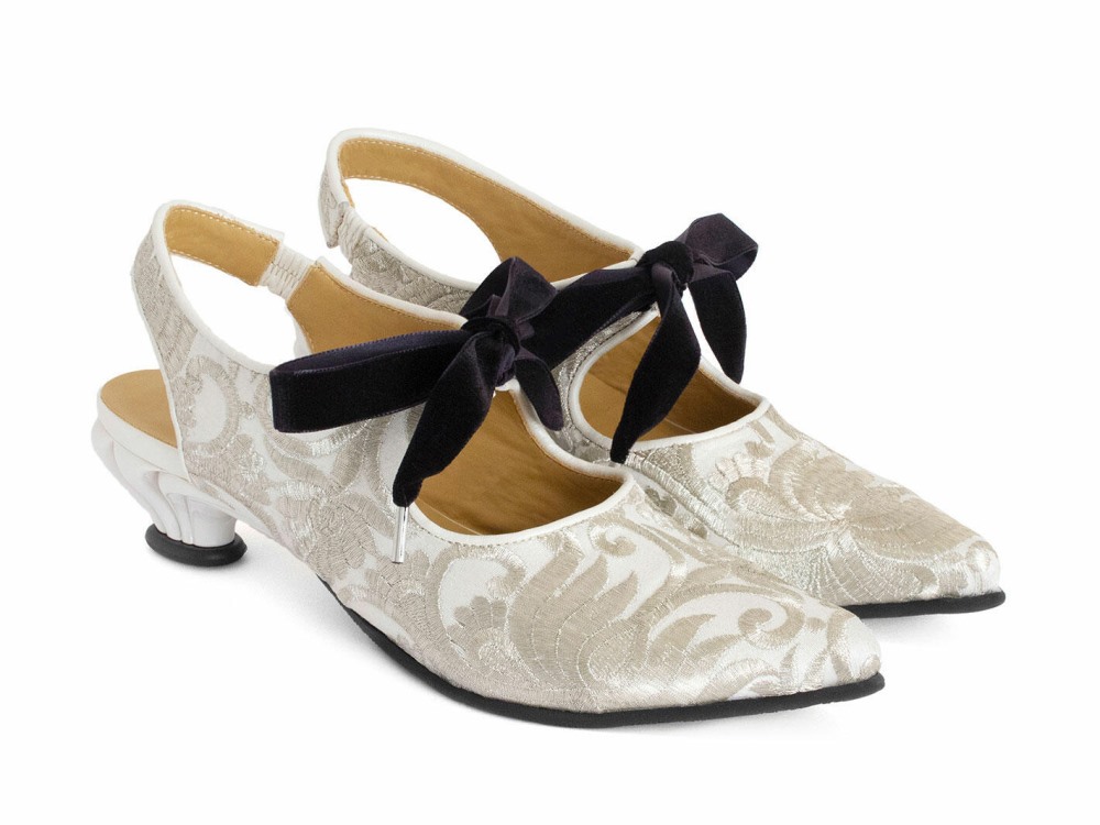 John Fluevog Ficta - Cream | Elegant Slingback Heels