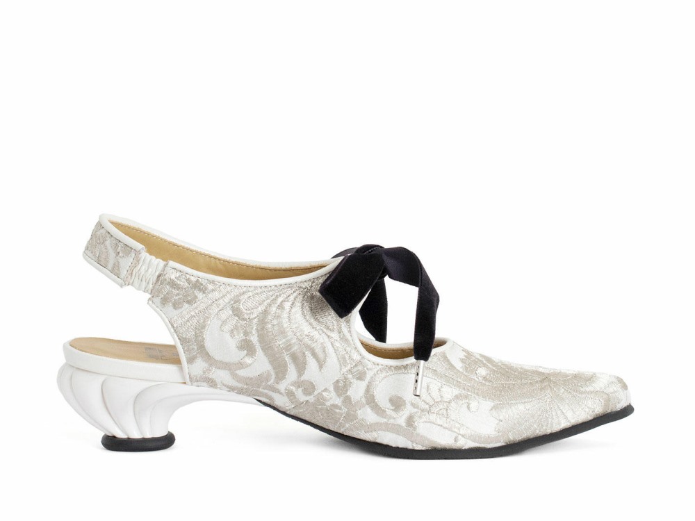 John Fluevog Ficta - Cream | Elegant Slingback Heels