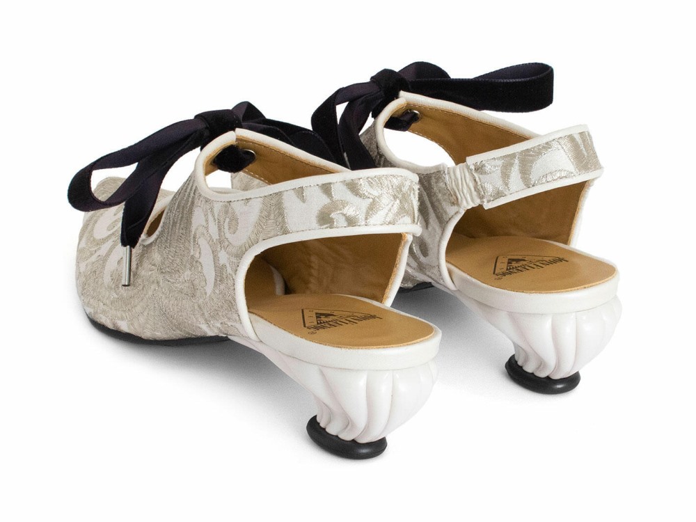 John Fluevog Ficta - Cream | Elegant Slingback Heels