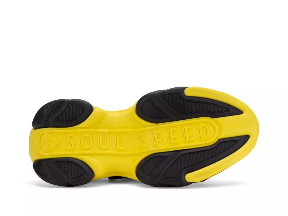John Fluevog Rebel - Yellow | Buckled Sandals with Metal Studs