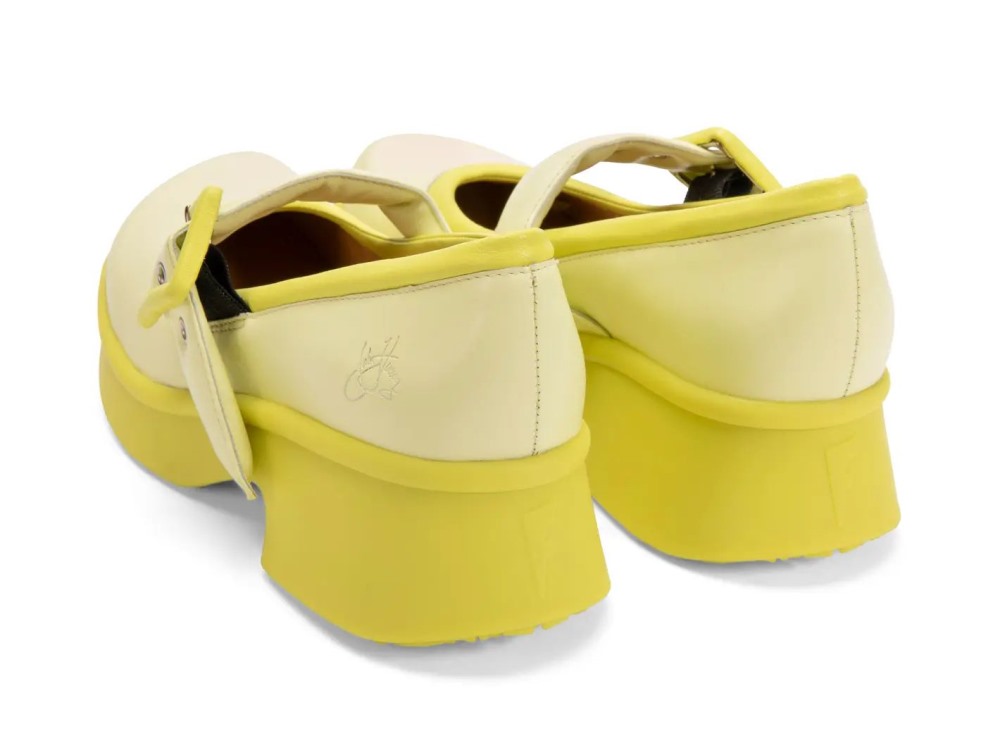 John Fluevog Delight - Yellow | Classic Mary Janes with Puffy Strap