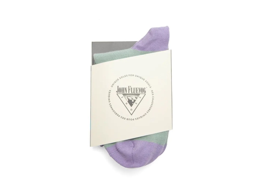 John Fluevog BonBon - Sage/Purple | Scallop Cuff Socks