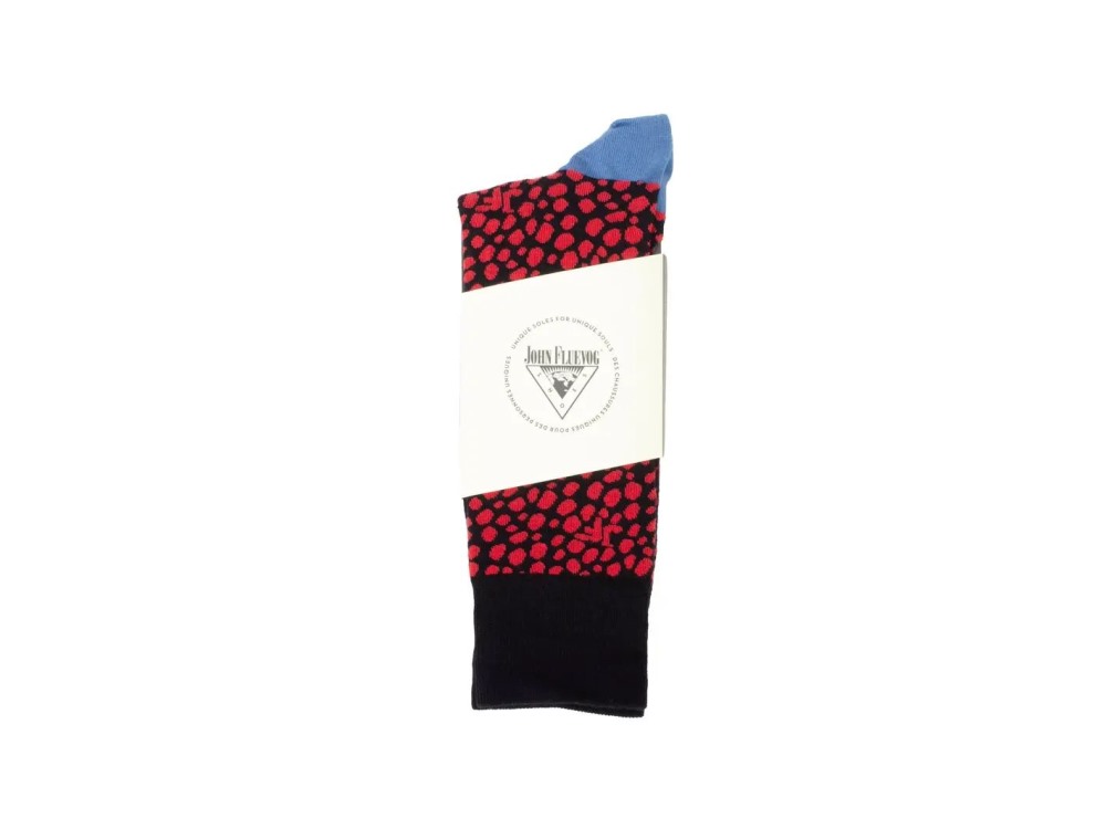 John Fluevog Coby - Black/Red | Socks with Dotted Design