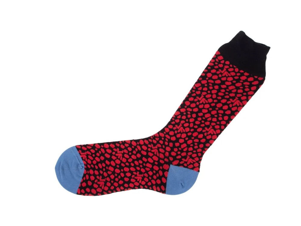 John Fluevog Coby - Black/Red | Socks with Dotted Design