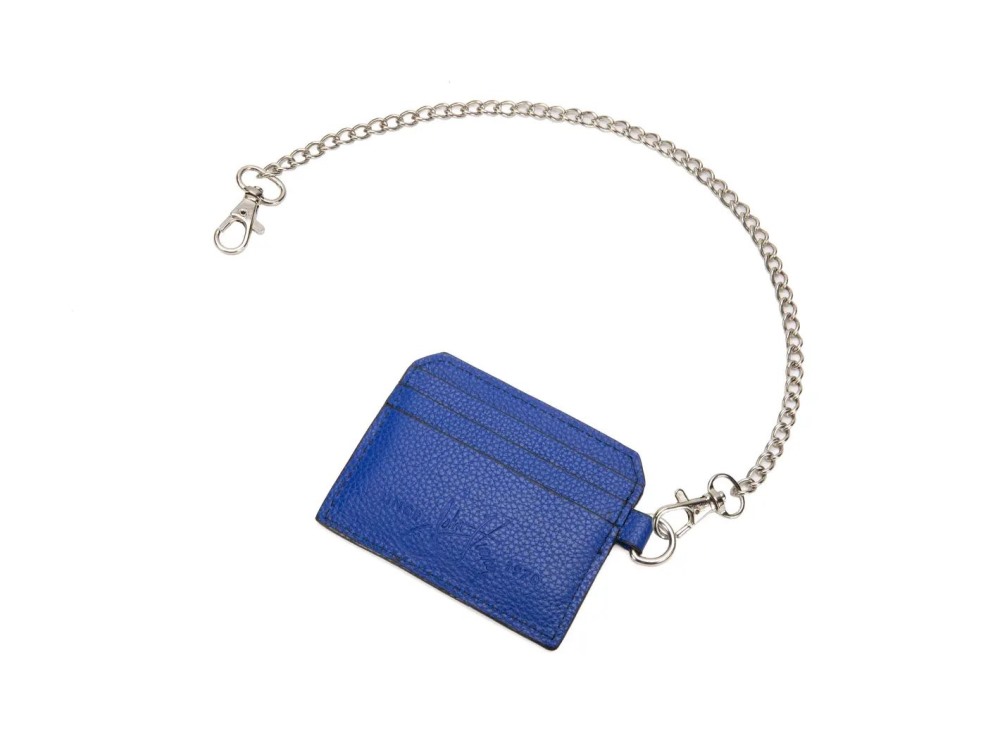 John Fluevog Chain Bobsie Cardholder - Blue | Cardholder with removable chain