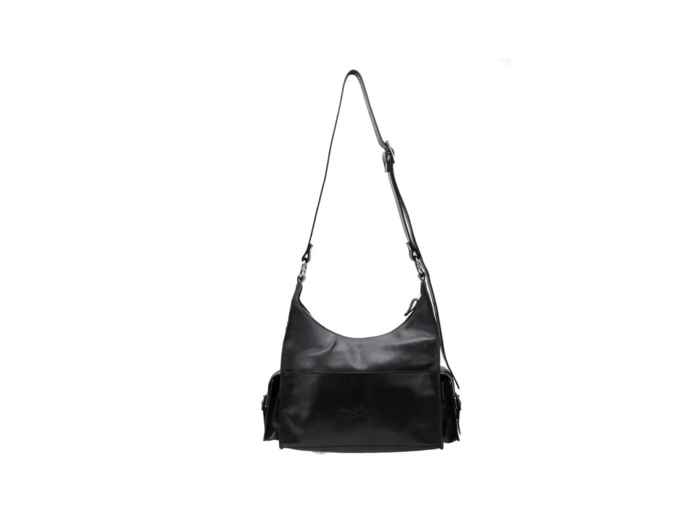 John Fluevog Anna Gothic - Black | Shoulder Bag With Metal Hardware