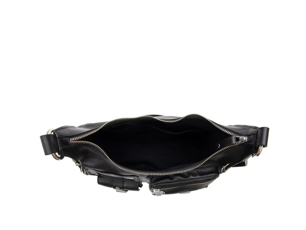 John Fluevog Anna Gothic - Black | Shoulder Bag With Metal Hardware