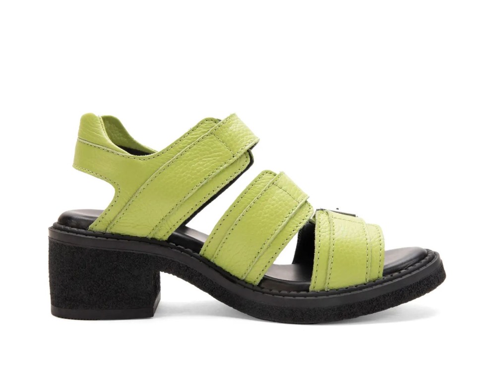 John Fluevog Dawdler - Green | Triple-Strap Slingback Sandals