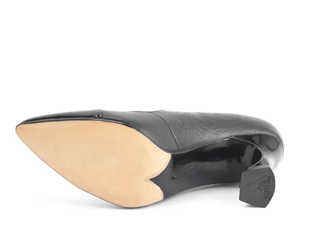 John Fluevog Malala - Black/Embossed | Mary Jane Heels