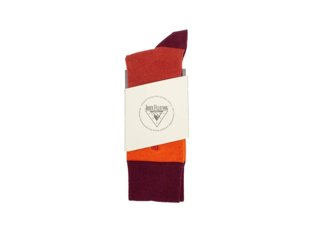 John Fluevog Bhadra - Terracotta | Classy colourblocked sock