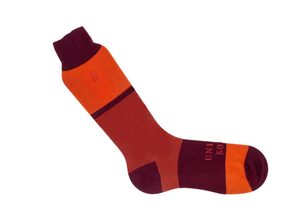 John Fluevog Bhadra - Terracotta | Classy colourblocked sock