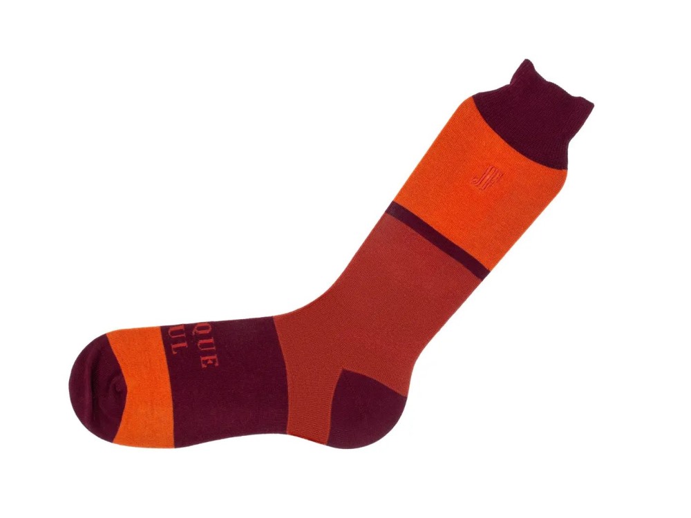 John Fluevog Bhadra - Terracotta | Classy colourblocked sock
