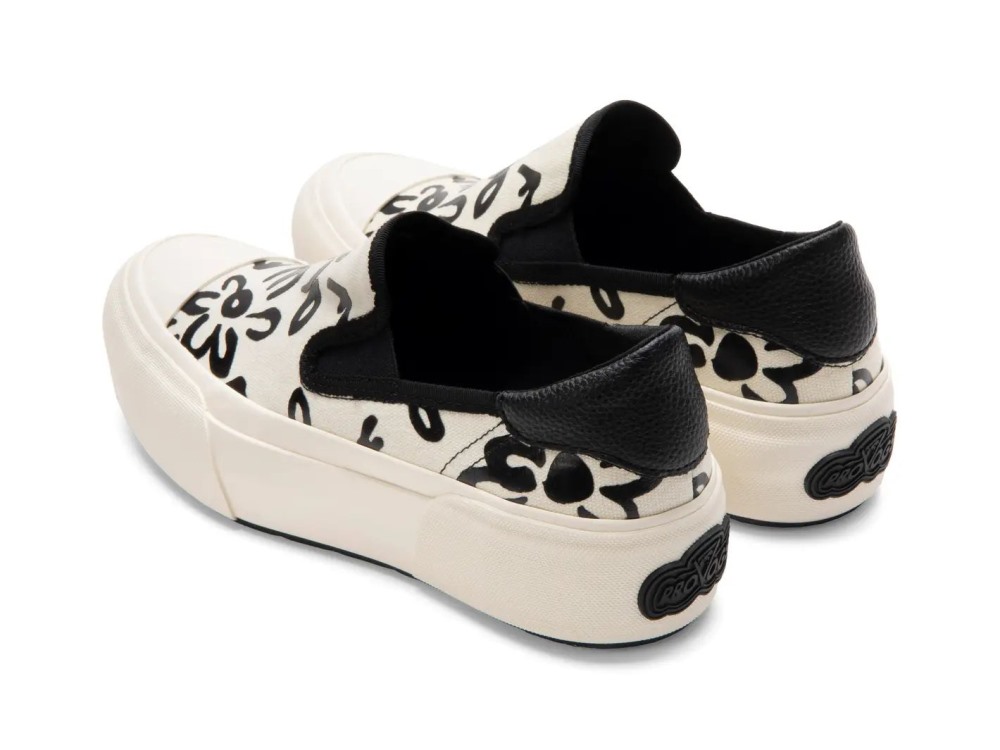 John Fluevog Willett - Cream/Floral Vegan | Casual Slip-On Shoes