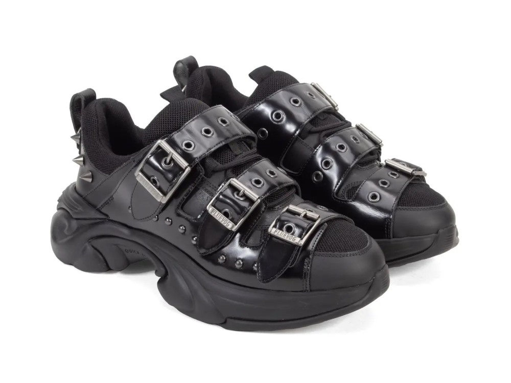 John Fluevog Zephyr - Black | Sneakers with Buckled Straps