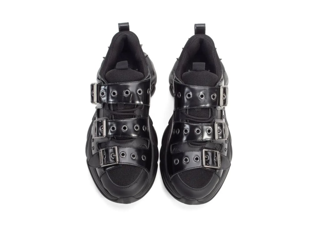 John Fluevog Zephyr - Black | Sneakers with Buckled Straps
